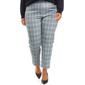 NWT THE LIMITED Plus Size Pull On Crop Ponte Pants Size 3X Grey Plaid